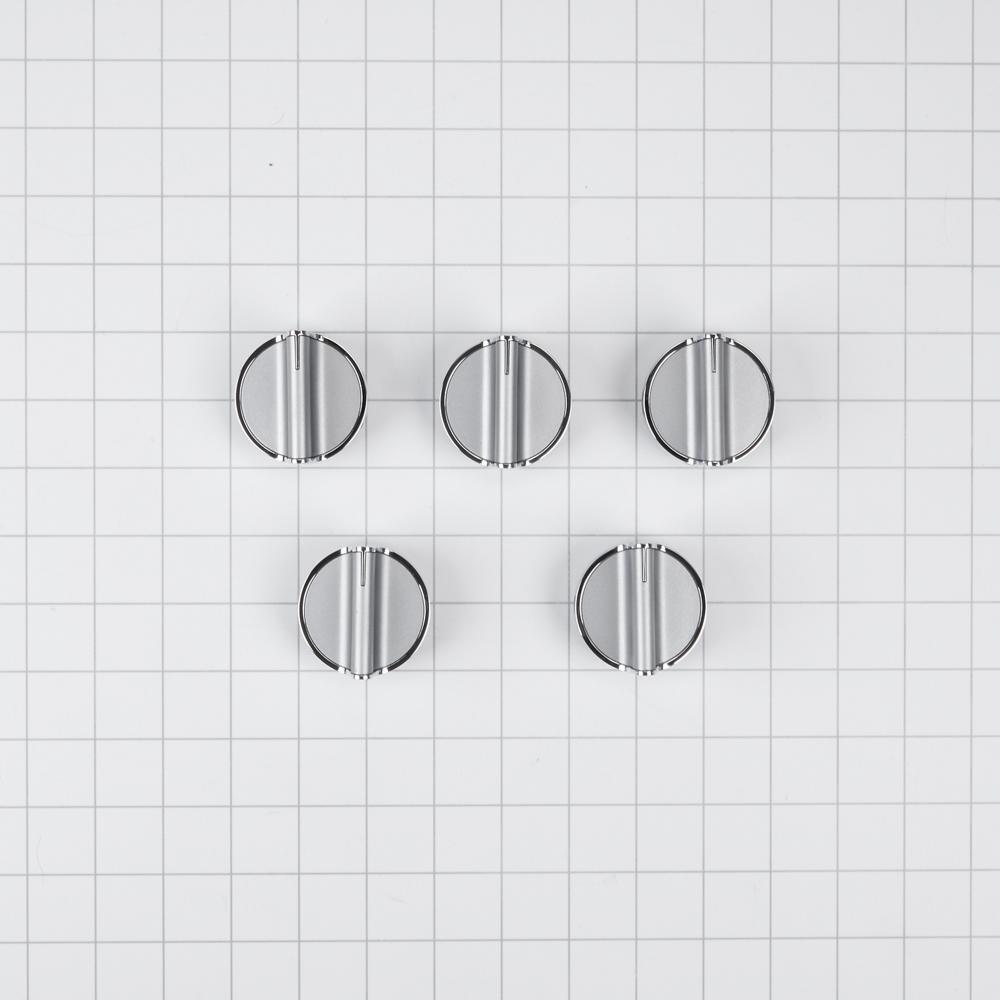 Amana W10698166 Replacement Range Control Knob Kit - Stainless Steel Stove Burner Knobs for Gas & Electric Ranges - Perfect for Kitchen Appliance Repair & DIY Upgrades
