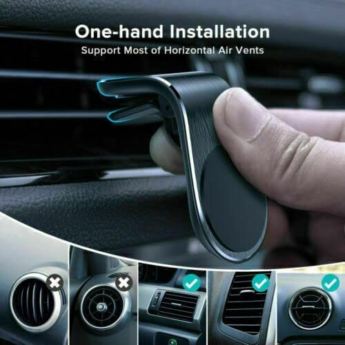 SDMAX Universal Magnetic Car Phone Holder Stand - Strong Clamping Force & Powerful Magnets for All Smartphones | Adjustable Spring Clip & Compact L-Shape Design | Perfect for Driving, Navigation & Hands-Free Calling