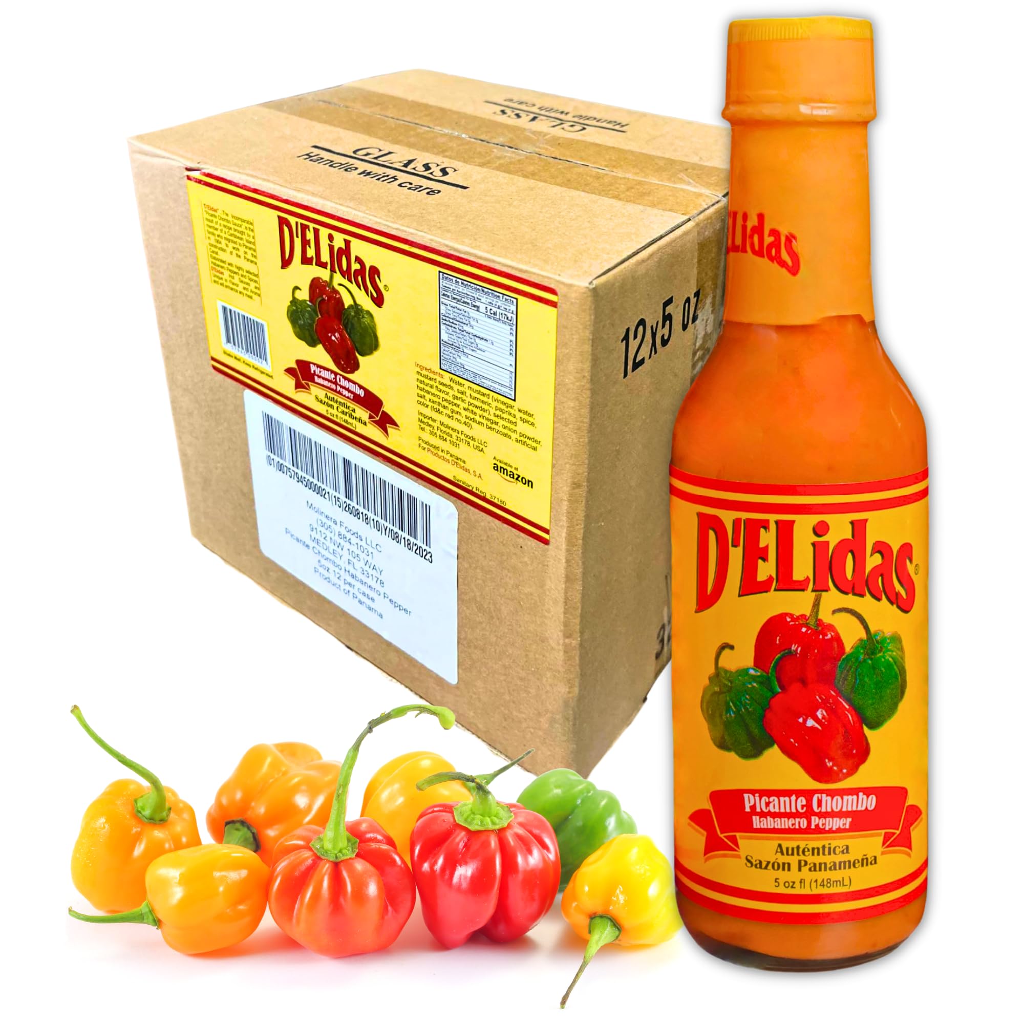 D'ELidas Hot Sauce - 5 Fl Oz Bottles (Pack of 12) | Premium Spicy Condiment for Tacos, Wings & Mexican Food | Hot Sauce Variety Pack for Restaurants, Catering & Home Cooking