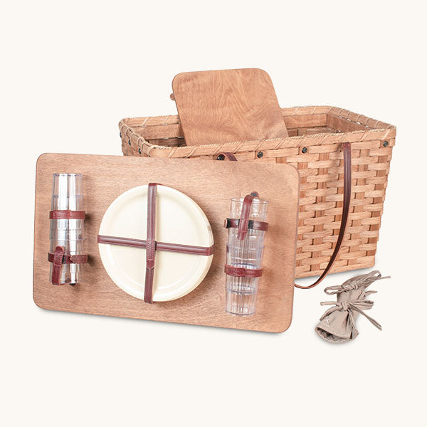 Extra Large Picnic Basket - Customizable Amish Woven Wicker Picnic Hamper for Outdoor Gatherings, Beach Trips & Family Picnics