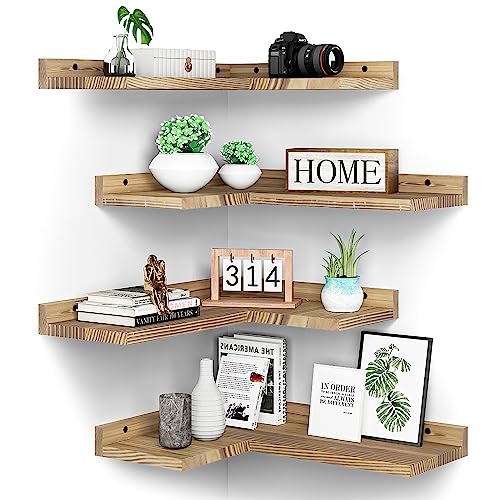 Light Carbonized Black Corner Shelves
