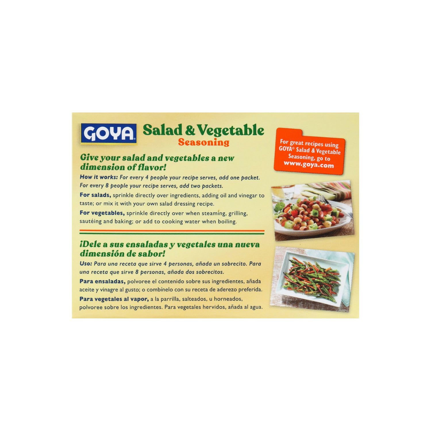 Goya Foods Salad & Vegetable Seasoning - 1.41oz (Pack of 24) | All-Purpose Seasoning for Salads, Vegetables, Meats & More | Perfect for Cooking, Grilling & Meal Prep