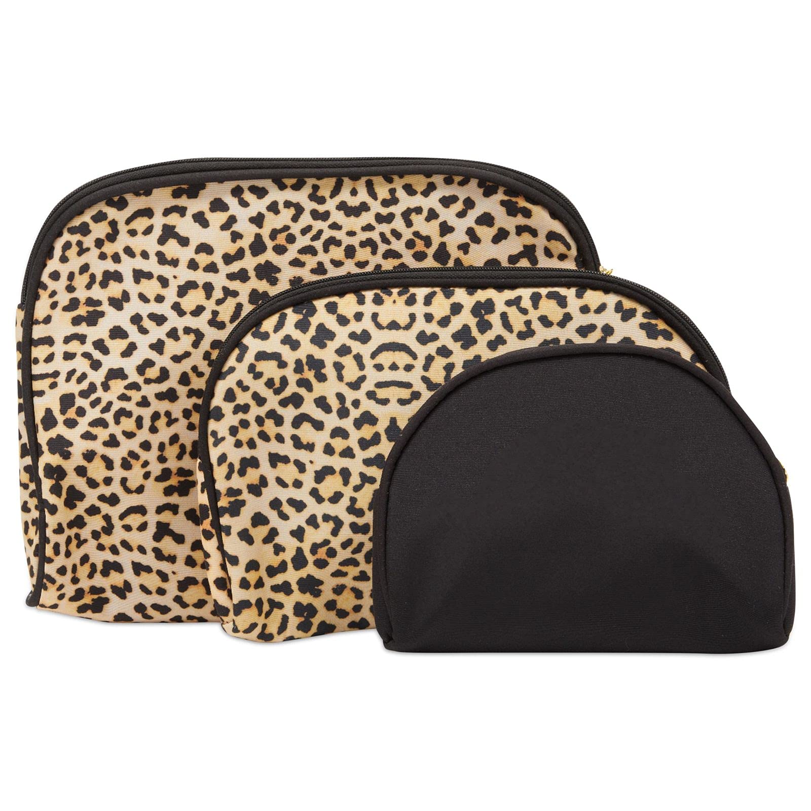 3-Piece Leopard Print Makeup Bags Set for Women - Waterproof Cosmetic Travel Pouch & Toiletry Organizer - Perfect for Travel, Gym, and Daily Essentials Storage