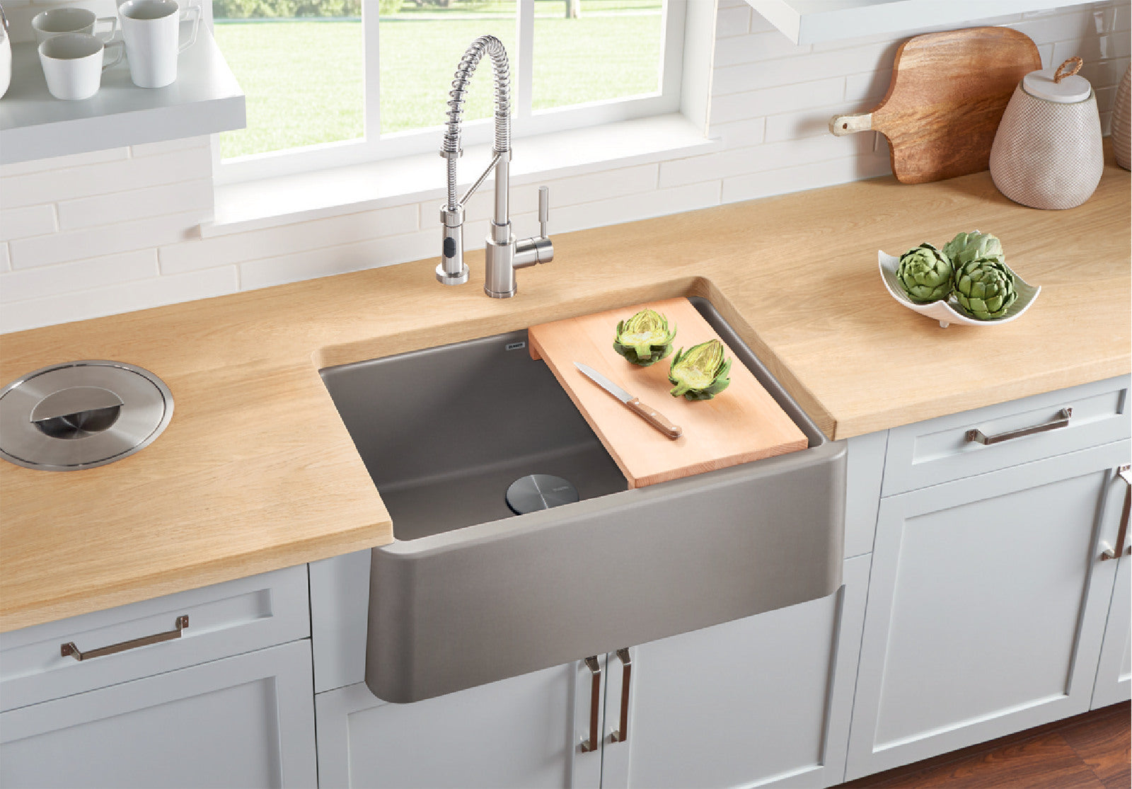 Blanco Ikon 30-Inch Apron Front Single Bowl SILGRANIT Kitchen Sink - Durable & Stylish for Modern Farmhouse & Rustic Decor