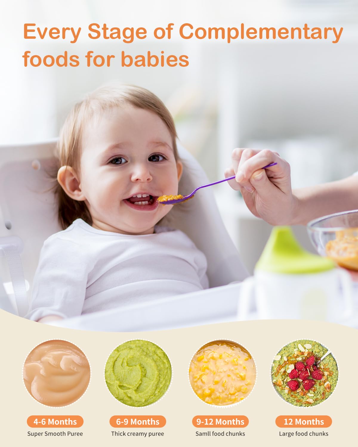 HEYVALUE 13-in-1 Baby Food Maker & Processor Set - Steam, Blend & Puree Fruits, Vegetables & Meat - Includes Baby Food Containers, Freezer Trays, Silicone Spoons & Spatula (Dark Blue) - Perfect for Homemade Baby Purees & Toddler Meals