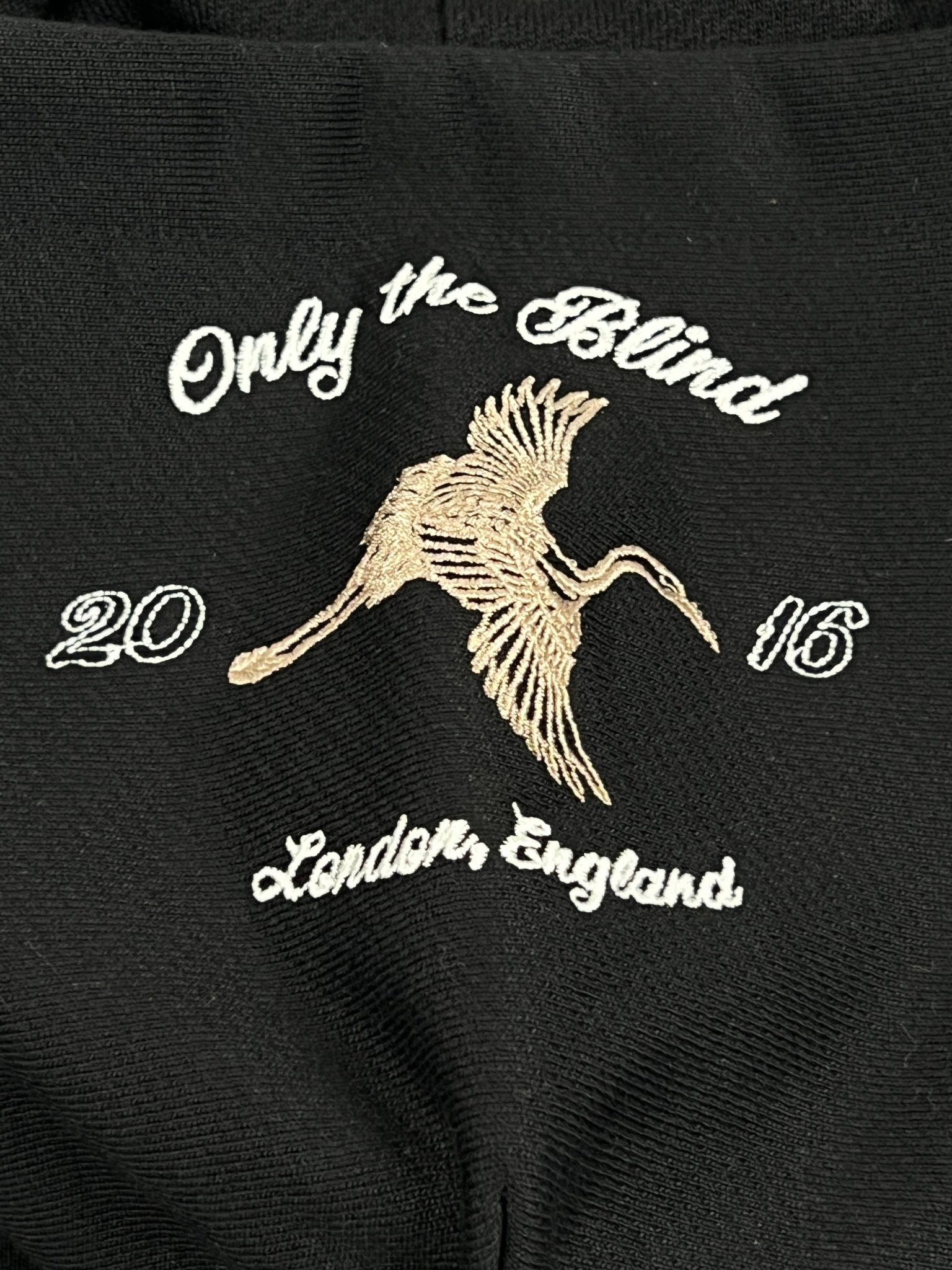 ONLY THE BLIND OTB H1020 Crane Embroidered Black Hoodie - Streetwear Fashion for Men | Perfect for Casual Wear, Urban Style & Everyday Comfort