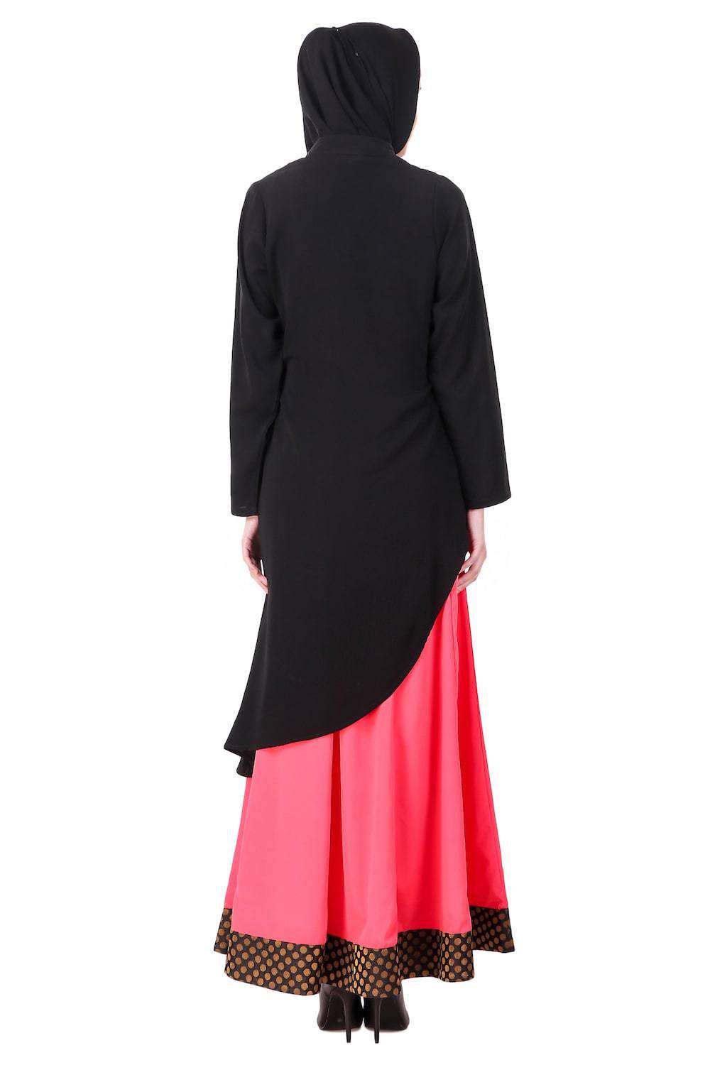 Dual Layer Cross Over Jacket Abaya - Modest Islamic Women's Outerwear for Prayer & Everyday Wear