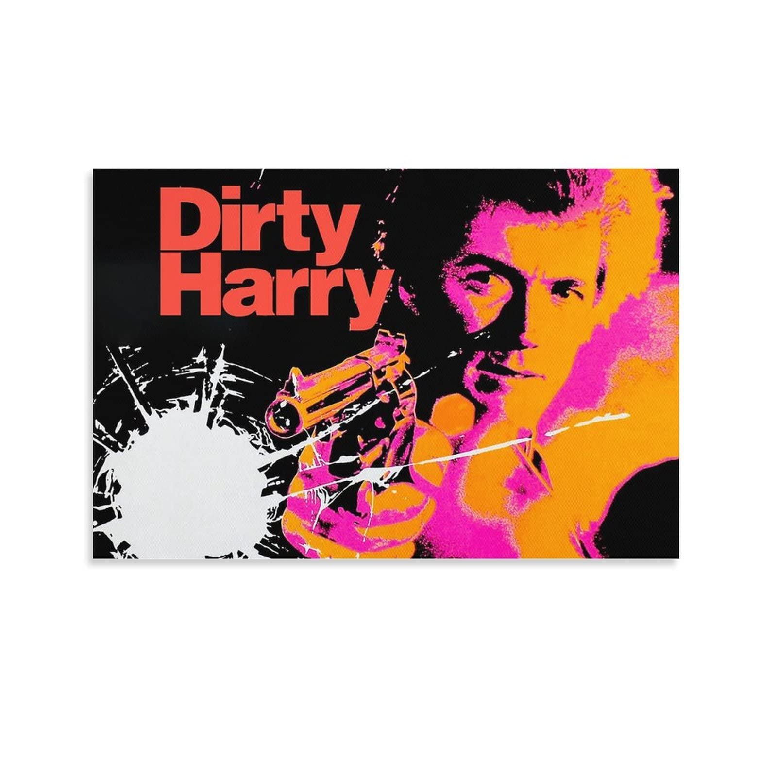 Dirty Harry Movie Poster 24x36 - Vintage Film Wall Art Print for Home Theater Decor, Custom Canvas Poster for Bedroom & Office, Modern Aesthetic Wall Decor (12x18inch/30x45cm) - Perfect for Movie Lovers & Man Cave Decor