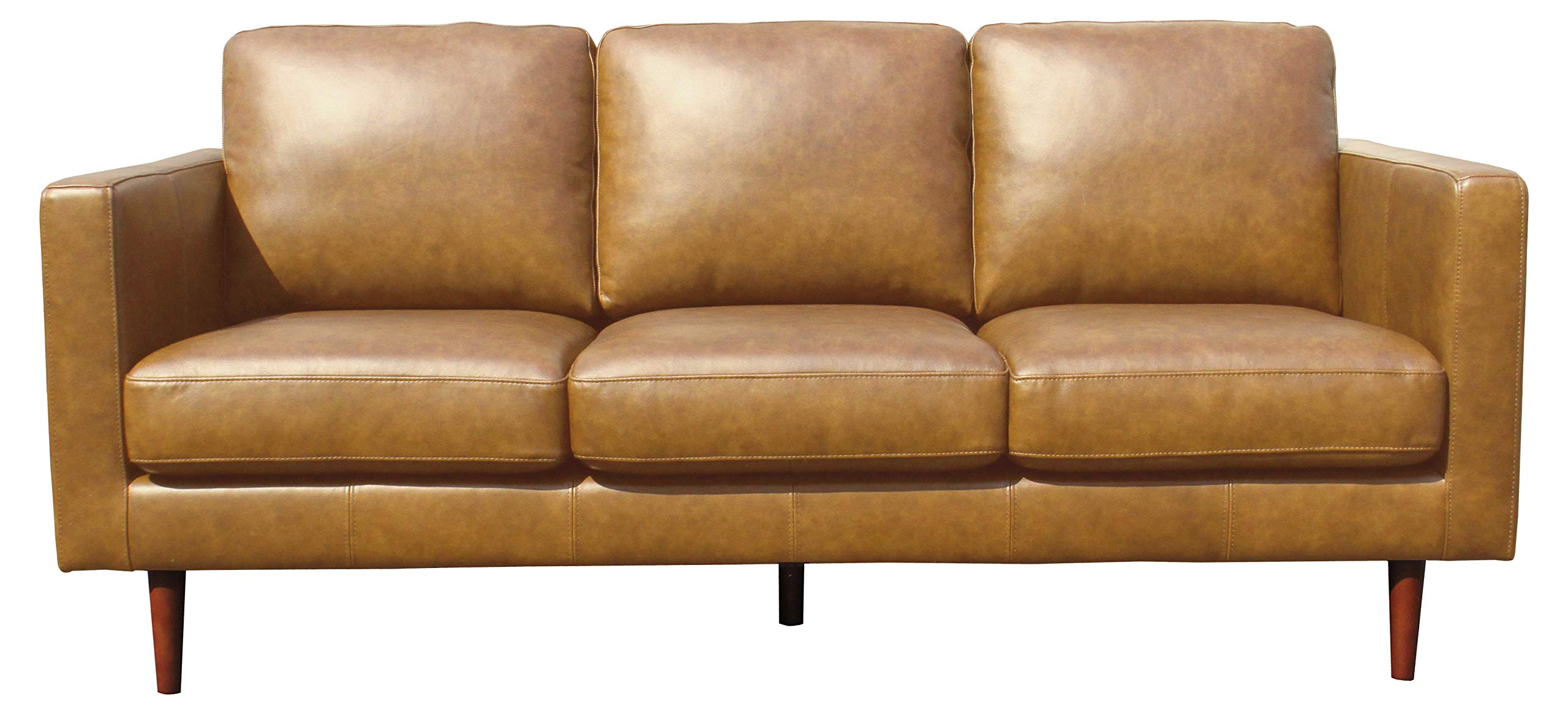 Rivet Revolve Modern Leather Sofa Couch 80