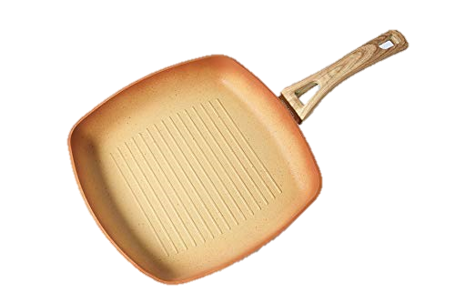 NEWARE Terracotta Square Grill Pan 11-Inch (28cm) - Perfect for Searing Meat, Vegetables & More - Ideal for Grilling, Roasting & Browning in Kitchen & Outdoor Cooking
