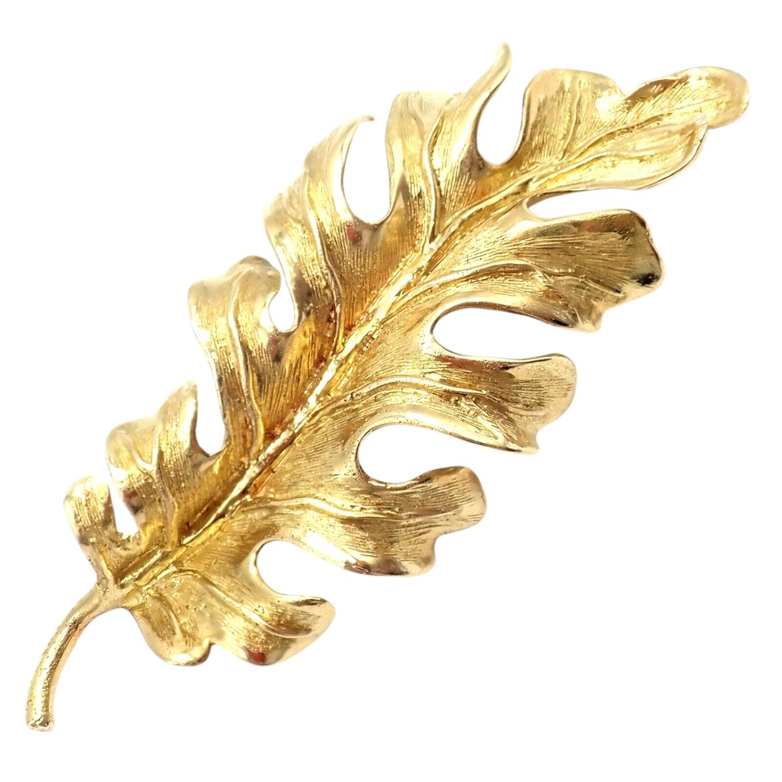 Vintage Tiffany & Co. 18k Yellow Gold Leaf Pin Brooch - Elegant Jewelry for Women, Perfect for Weddings, Parties & Special Occasions