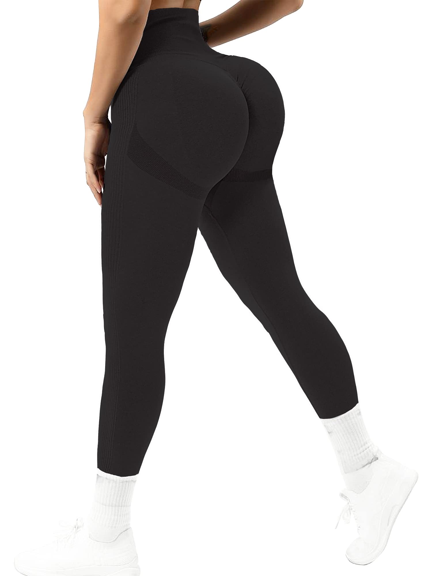 YVYVLOLO High Waist Yoga Pants for Women - Tummy Control Workout Leggings, Butt Lifting Seamless Gym Tights - Perfect for Yoga, Running & Lounge Wear