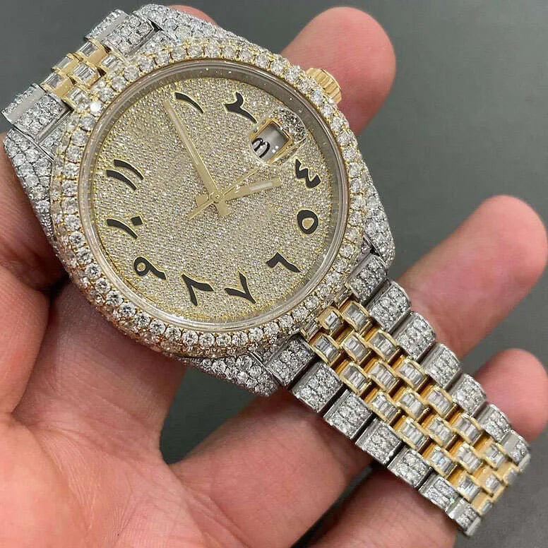 Luxury Iced Out VVS Moissanite Stainless Steel Diamond Watch for Men & Women - Perfect for Parties, Weddings & Special Occasions