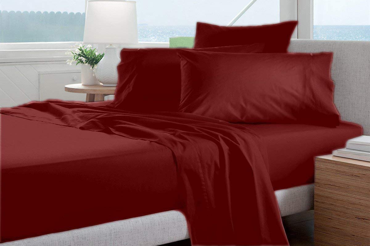 Premium 1500 Thread Count Supima Cotton 4-Piece Sheet Set - Grand King Size with Deep Pockets (Fits 10-12