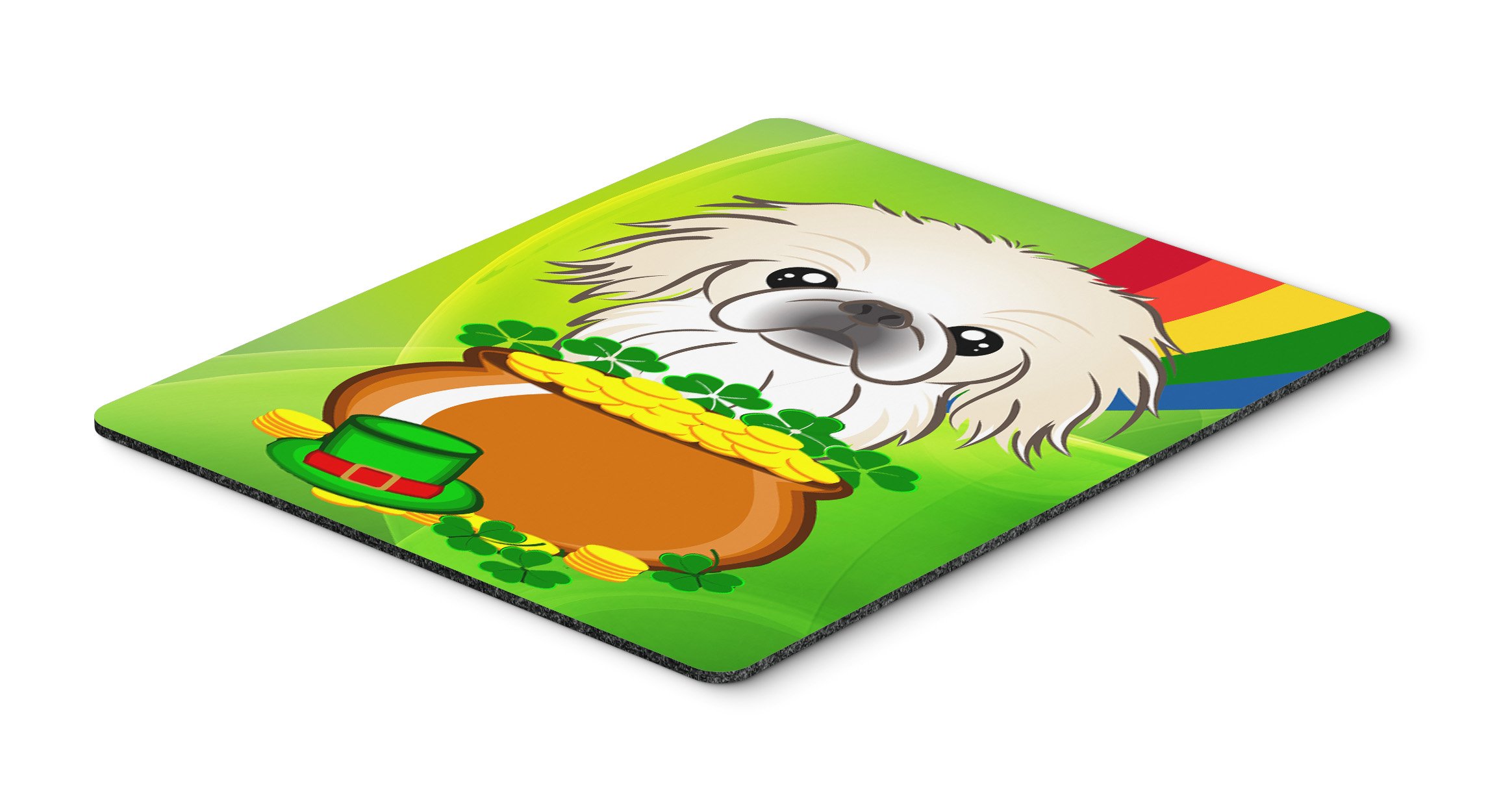 Pekingese St. Patrick's Day Mouse Pad - Large Washable Non-Slip Desk Mat for Home Office, Gaming & Computer Work | Cute Dog-Themed Hot Pad & Trivet for Kitchen or Desk Decor