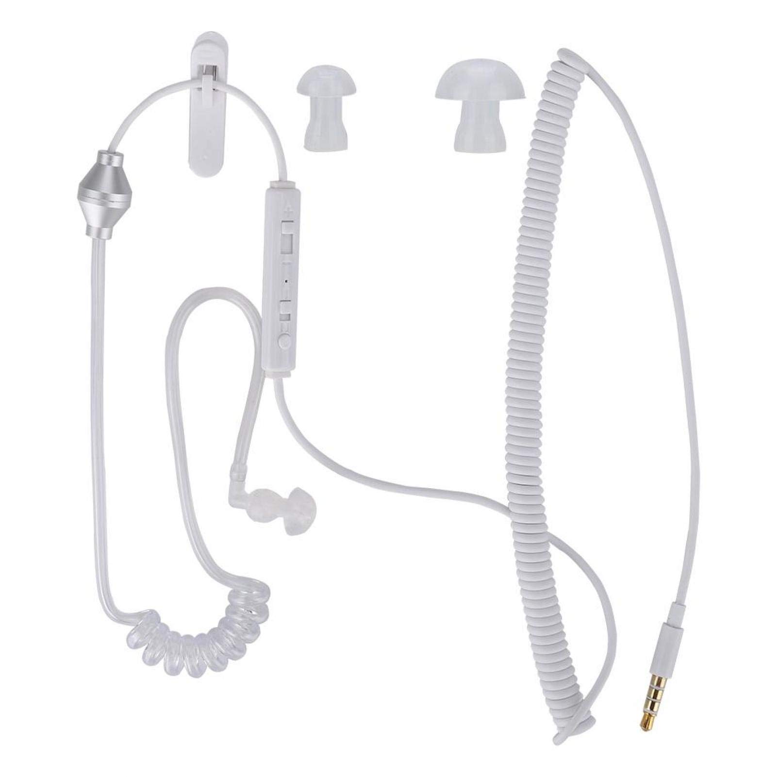 Bluetooth Monaural Earphone with 3.5mm Jack & Air Tube Design - Anti-Radiation Stereo Headset for Work, Driving & Outdoor Activities - Flexible & Comfortable In-Ear Headphones