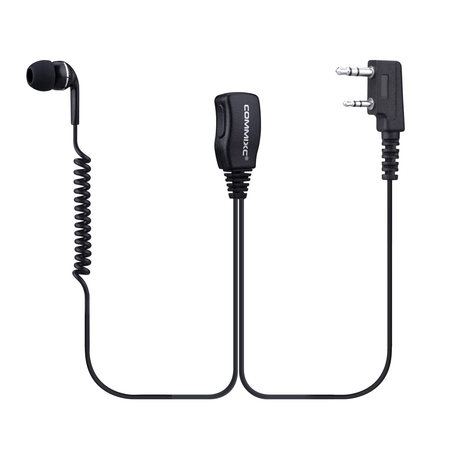 2 Pack Walkie Talkie Headset with PTT Mic - 2-Pin 3.5mm/2.5mm In-Ear Earpiece for Kenwood & BaoFeng Two-Way Radios - Perfect for Security, Construction & Outdoor Adventures