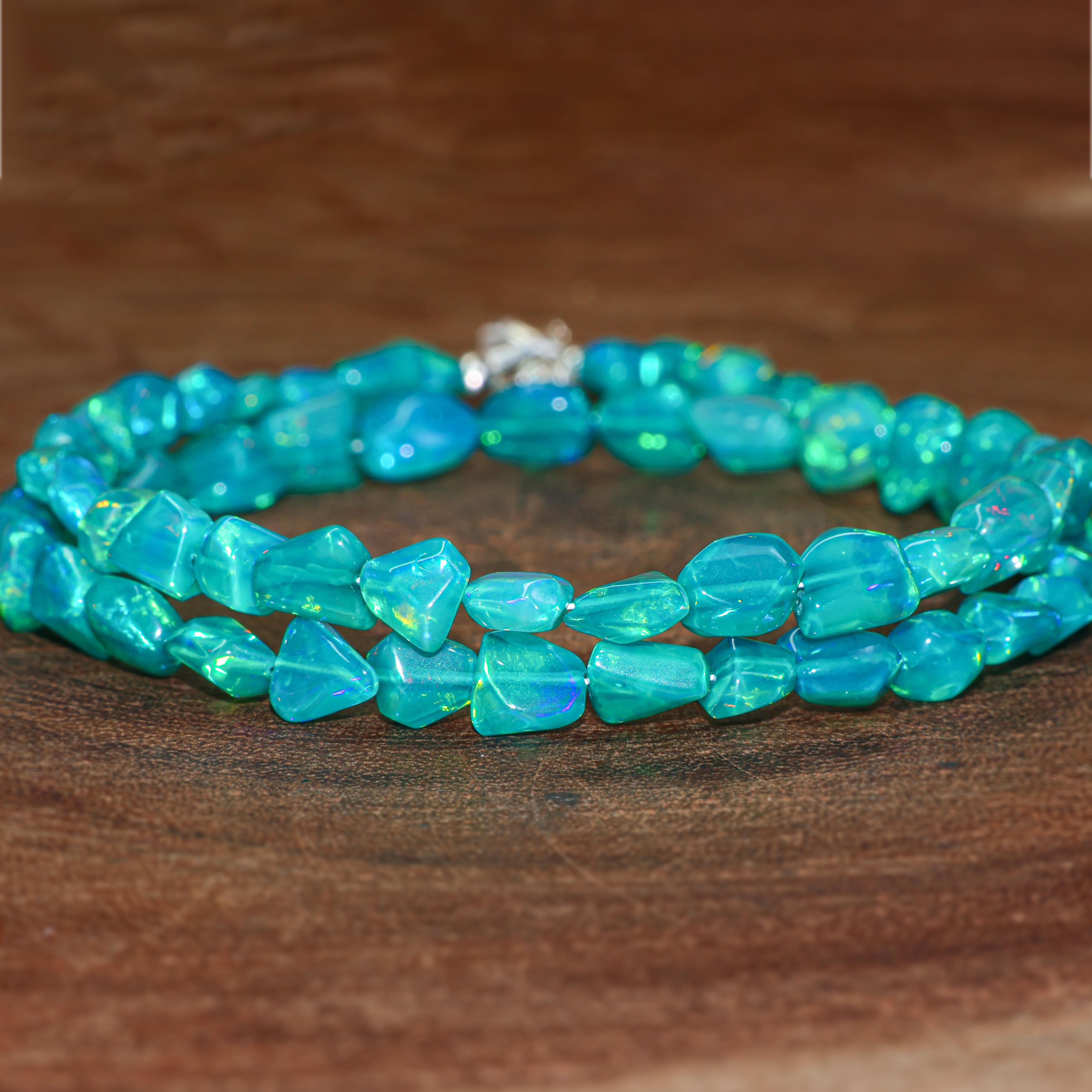 Green Opal Tumbled Stone Necklace - Natural Gemstone Jewelry for Women - Perfect for Boho Style, Everyday Wear & Special Occasions