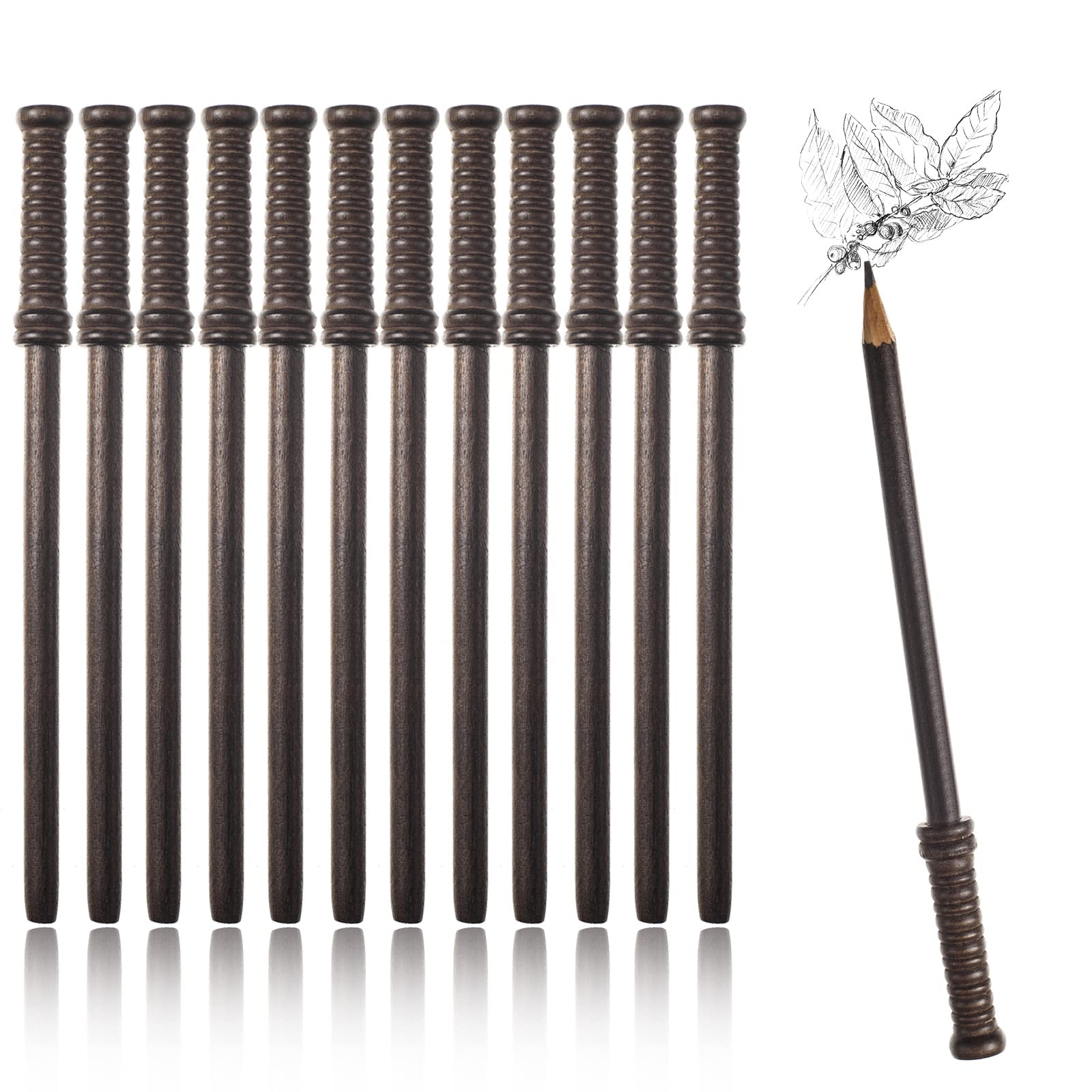 12-Pack Magic Wand Pencils - Harry Potter Style Wizard Pencils for Kids, Halloween Party Favors, Birthday Decorations & Costume Accessories - Perfect for Themed Parties, School Rewards & Creative Play