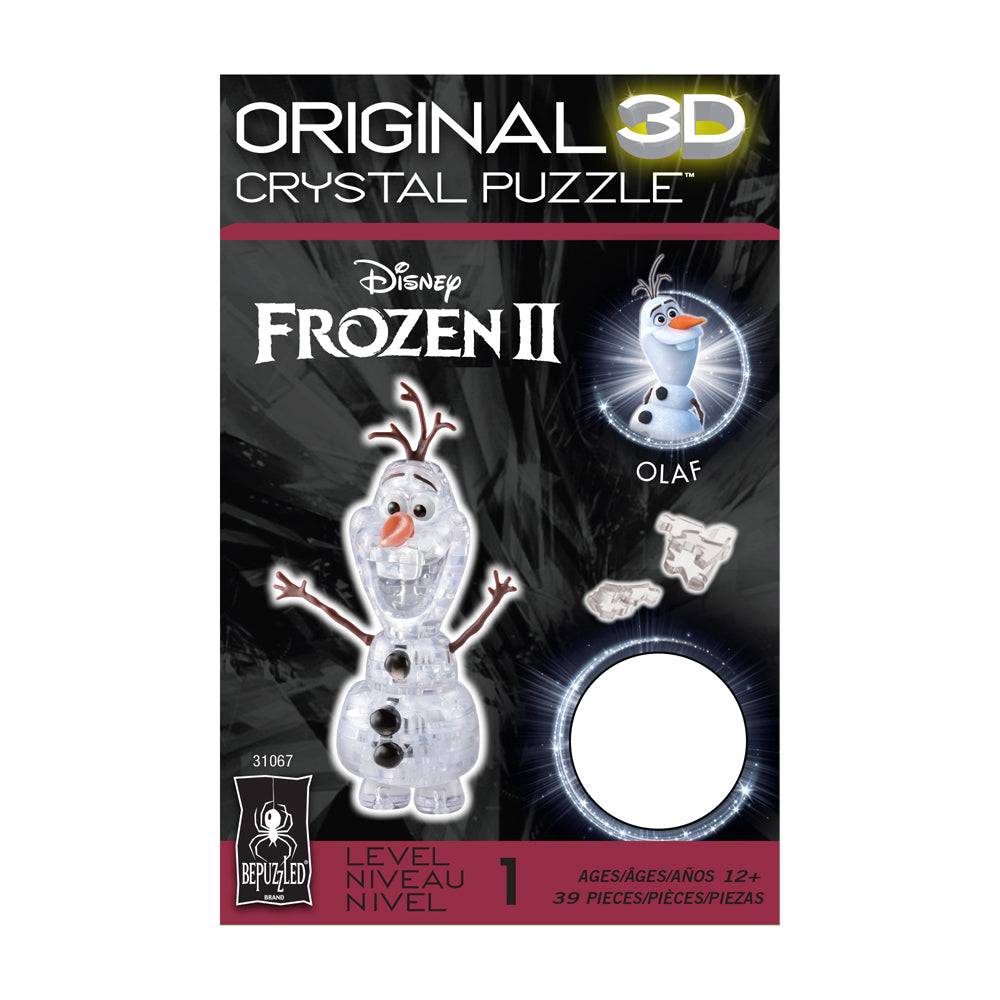 Disney Frozen II Olaf 3D Crystal Puzzle - 39 Piece Brain Teaser for Kids & Adults | Fun Family Game Night & Disney Collectible Gift