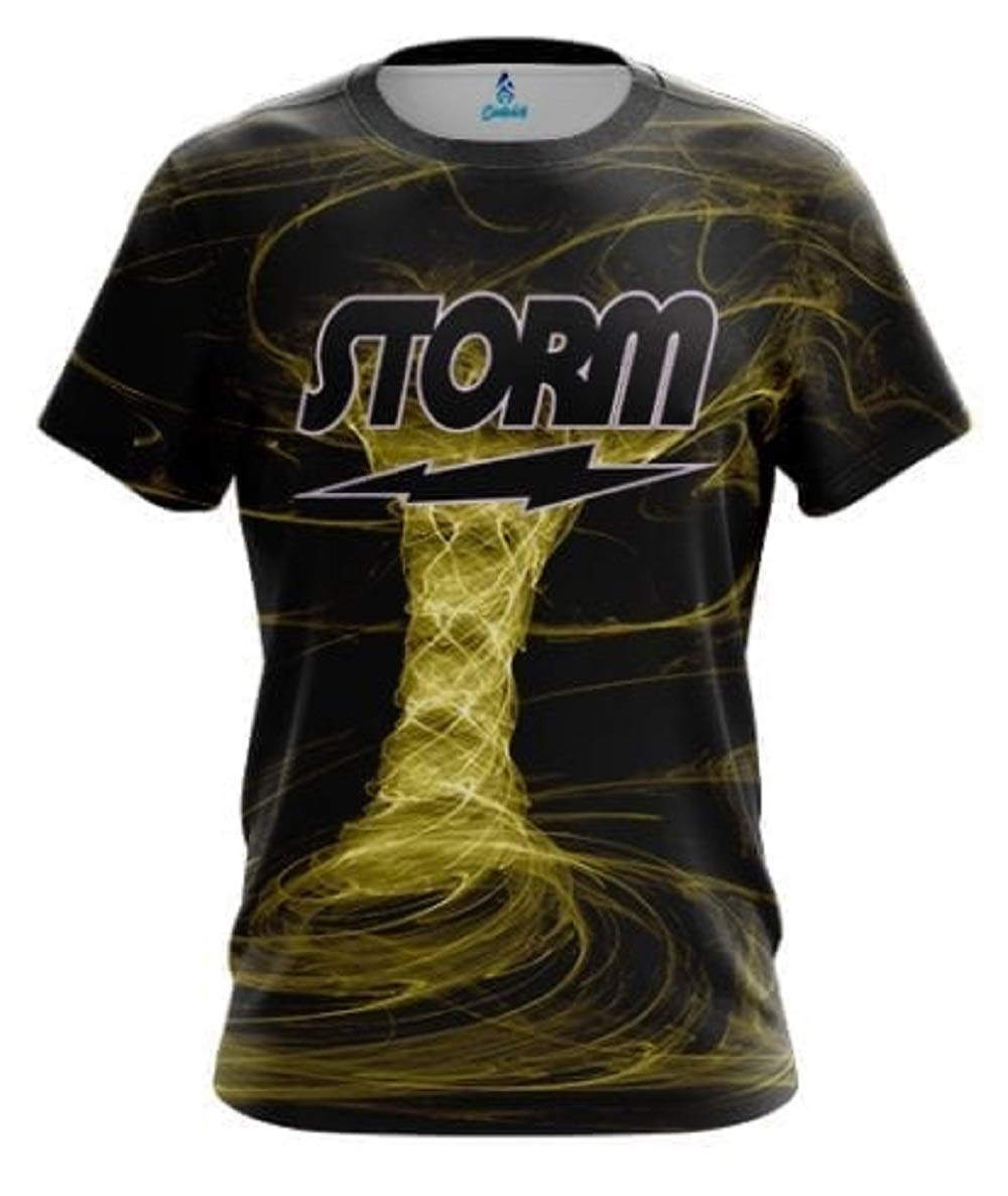 Storm Electrical Tornado Yellow Bowling Jersey - High Performance Bowling Shirt for Men & Women - Perfect for Tournaments, Leagues, and Casual Bowling Nights