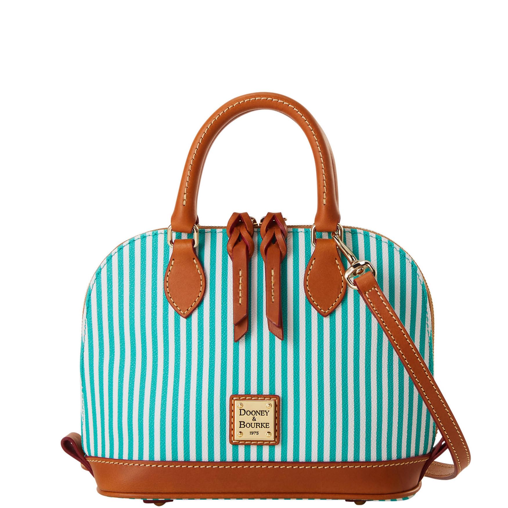 Dooney & Bourke Women's Seaview Bitsy Small Striped Satchel Handbag with Removable Crossbody Strap - Fashionable Purse for Work, Travel & Everyday Use