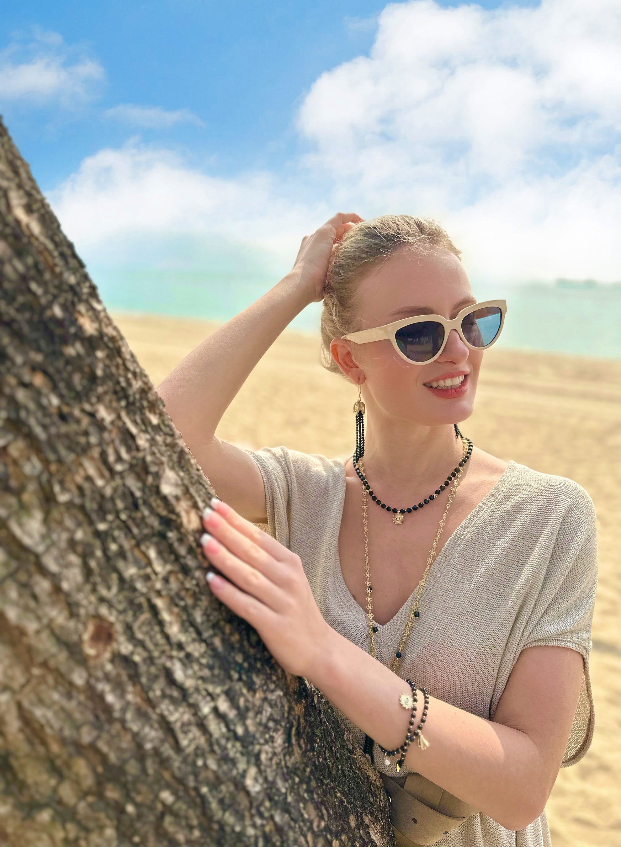 Black Obsidian Tassel Necklace - Elegant Chain with Healing Stone for Women | Perfect for Meditation, Yoga & Spiritual Protection Jewelry