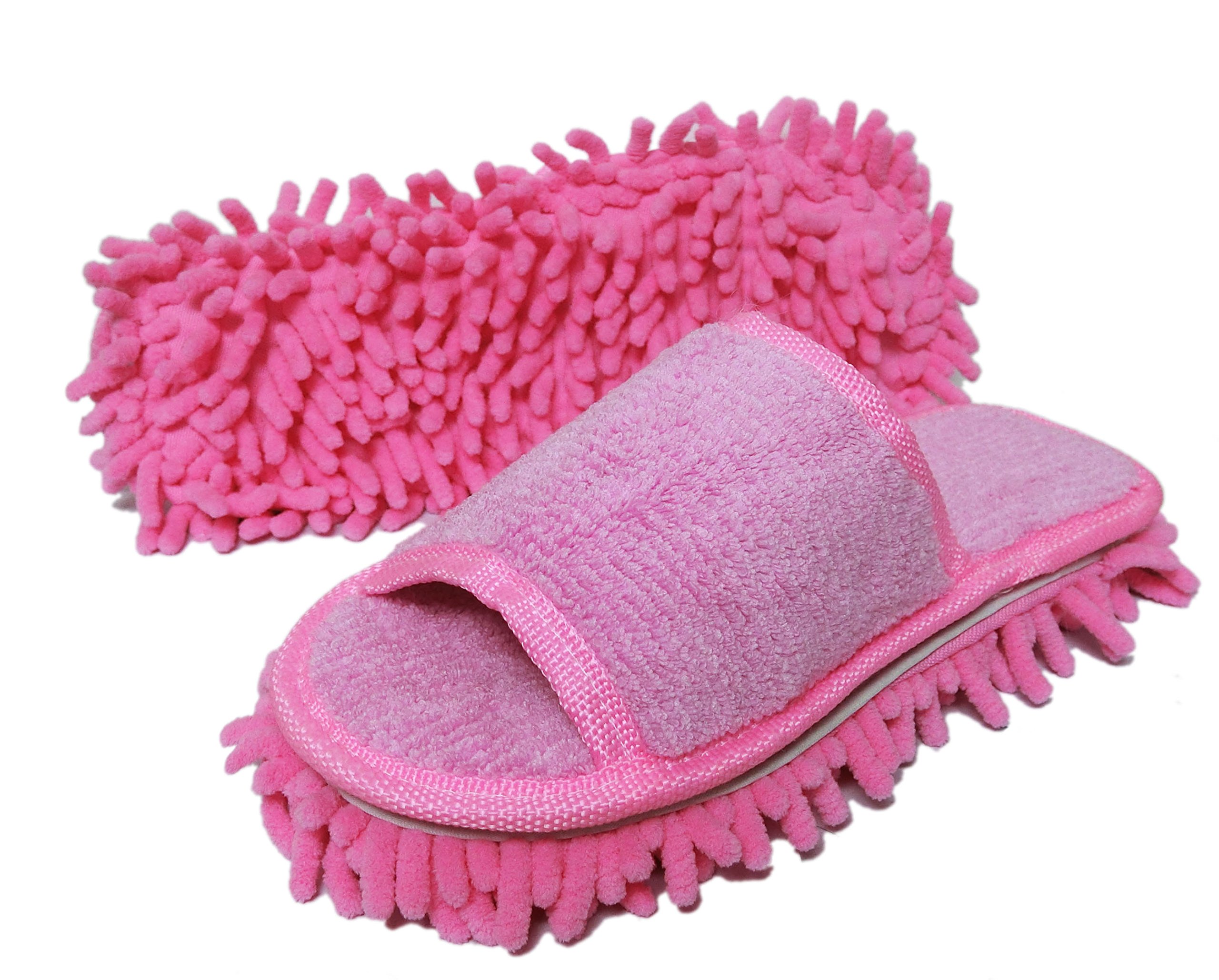 Microfiber Floor Cleaning Mop Slippers for Women - Terry Towel Fabric, Royal Blue & Pink (US Size 5-7) - Perfect for Quick Cleaning, Yoga, and Household Chores