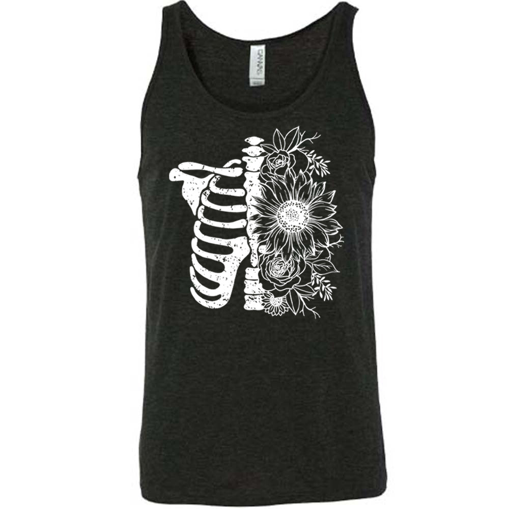 Floral Print Ribcage Graphic T-Shirt for Men & Women - Stylish Casual Wear for Parties, Dates & Everyday Outfits