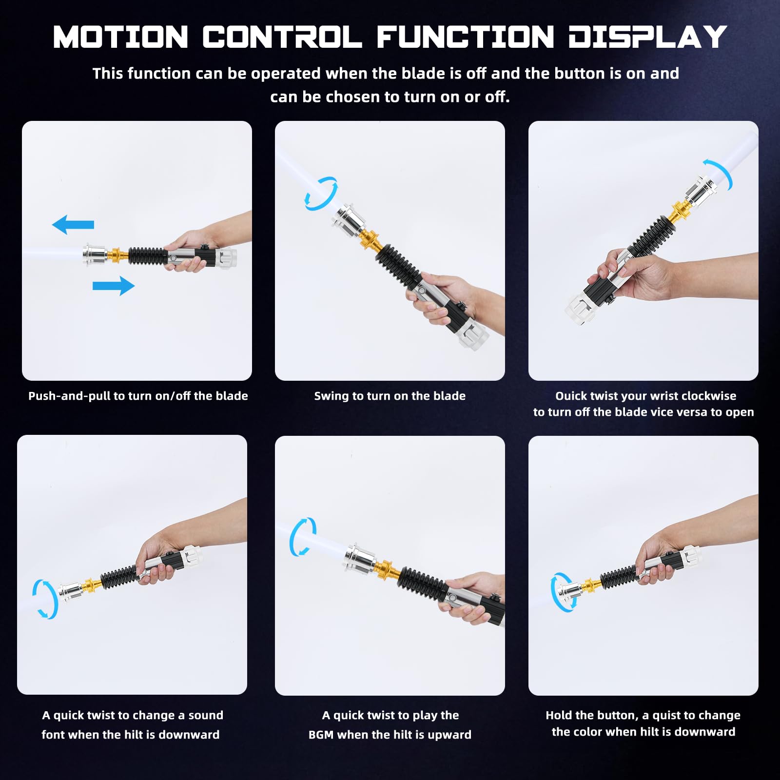 Motion Control Dueling Lightsaber - Smooth Swing Metal Handle Light Saber with 16 Sound Effects & 12 RGB Colors - Perfect for Star Wars Cosplay, Adult Collectors & Kids Gifts (Ideal for Duels, Halloween Costumes & Movie Reenactments)