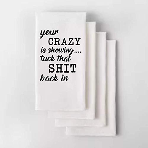 Funny Tea Towel Set - Absorbent Cotton Kitchen Dish Towels for Drying Dishes & Decor - Perfect for Housewarming Gifts, Kitchen Decor & Coffee Bar Accessories