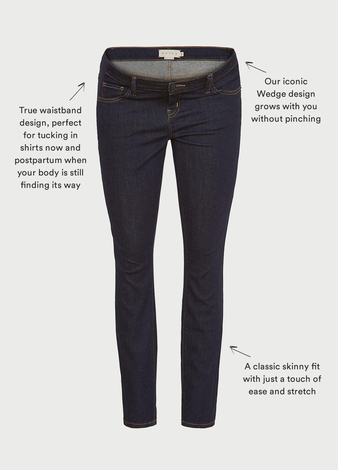 HATCH Slim Maternity Jeans - Stretchy Under Belly Pregnancy Pants with Recycled Cotton Denim - Comfortable Work & Everyday Wear for Expecting Moms