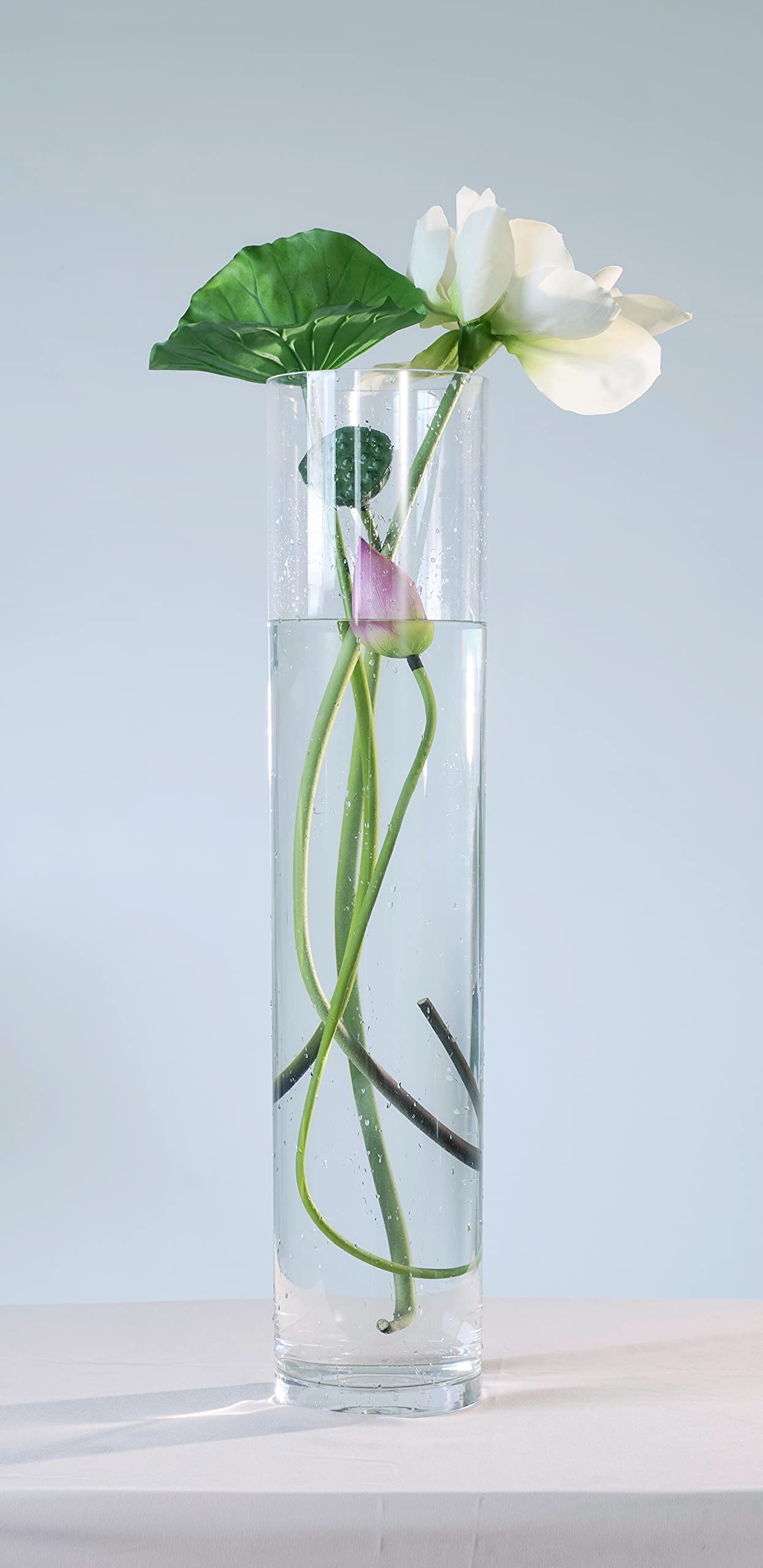Unbreakable Polycarbonate Flower Vase - 13.8 Inch (35 cm) Large Modern Home Decor for Living Room, Wedding Centerpiece & Office Desk Decorations