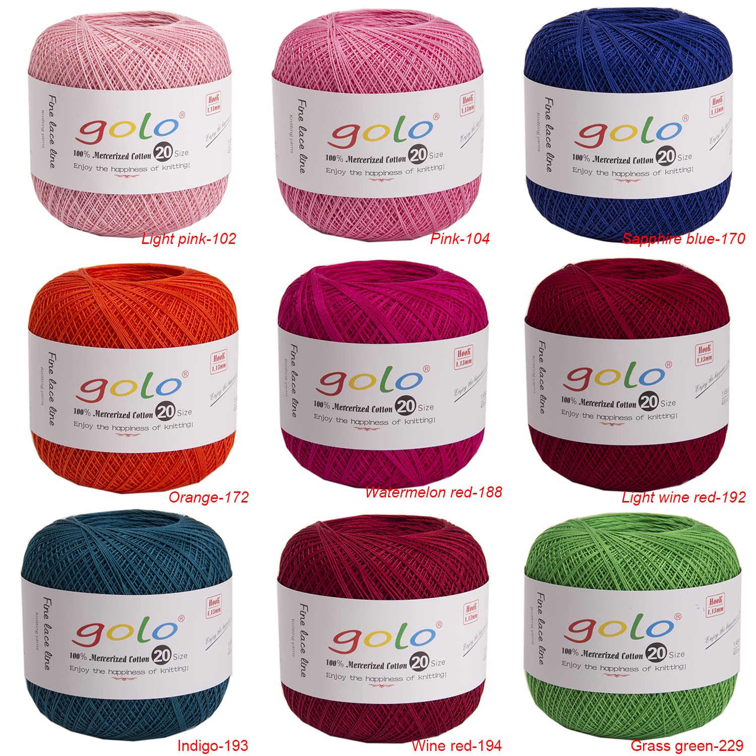 Golo Size 20 Crochet Thread - Premium Lace Yarn for Hand Knitting, Tatting & Needlework (165 Yards, Purple) - Perfect for Doilies, Table Runners & Delicate Handmade Crafts