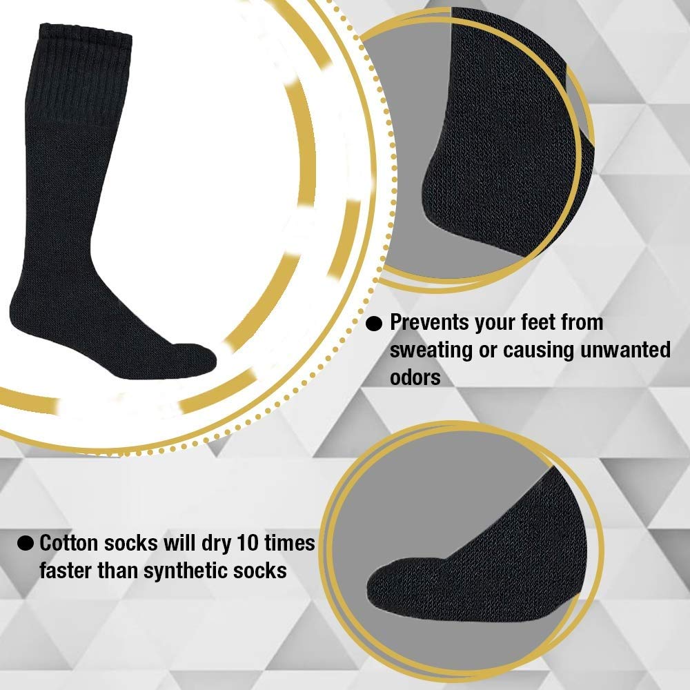 120 Pairs Yacht & Smith 28 Inch Men's Long Tube Socks - Cotton Athletic Crew Socks for Sports & Casual Wear (Size 10-13) - Perfect for Running, Hiking, Gym & Everyday Comfort