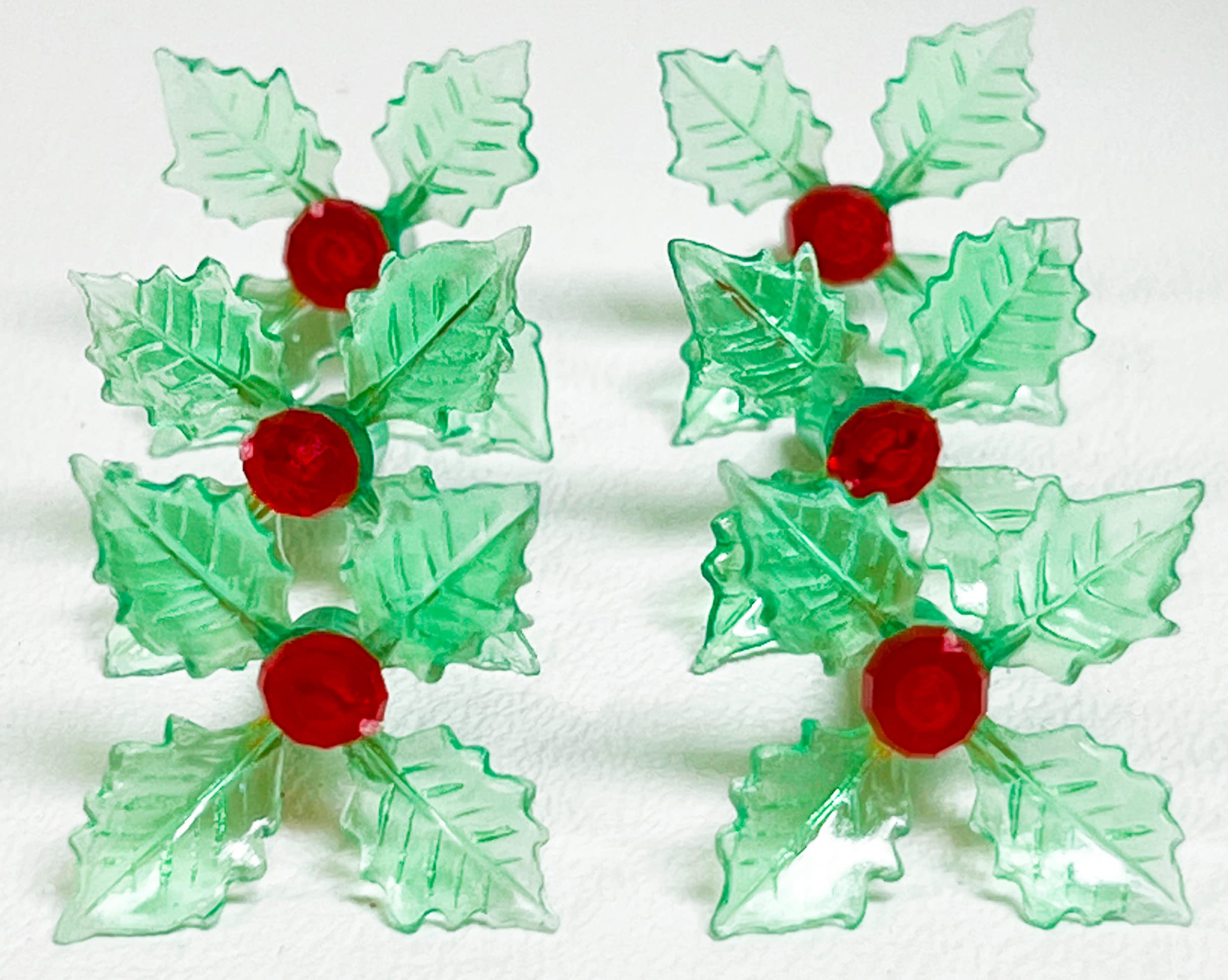 National Artcraft® Green and Red Holly Christmas Lights for Ceramic Trees - 50 Pack - Indoor Holiday Decorations for Festive Home, Office, and Christmas Tree Decor