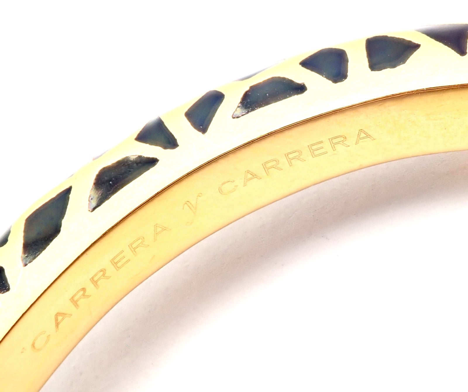 18k Yellow Gold Diamond Enamel Giraffe Bangle Bracelet by Carrera Y Carrera - Elegant Animal Jewelry for Women, Perfect Gift for Birthday, Anniversary & Special Occasions