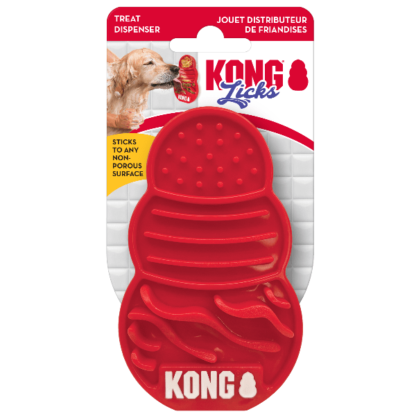 Kong Licks Dog Treat Dispenser - Slow Feeder & Chew Toy for Small & Large Dogs - Peanut Butter & Cheese Flavored - Perfect for Training, Boredom Relief & Mental Stimulation
