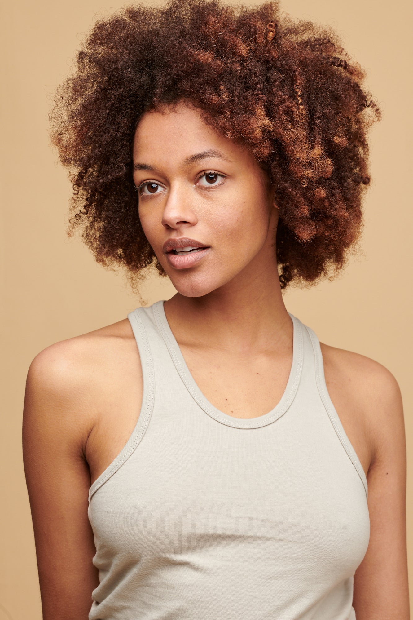 Eco-Friendly Women's Racerback Tank Top - Plastic-Free Stone Color for Yoga, Gym & Summer Outfits