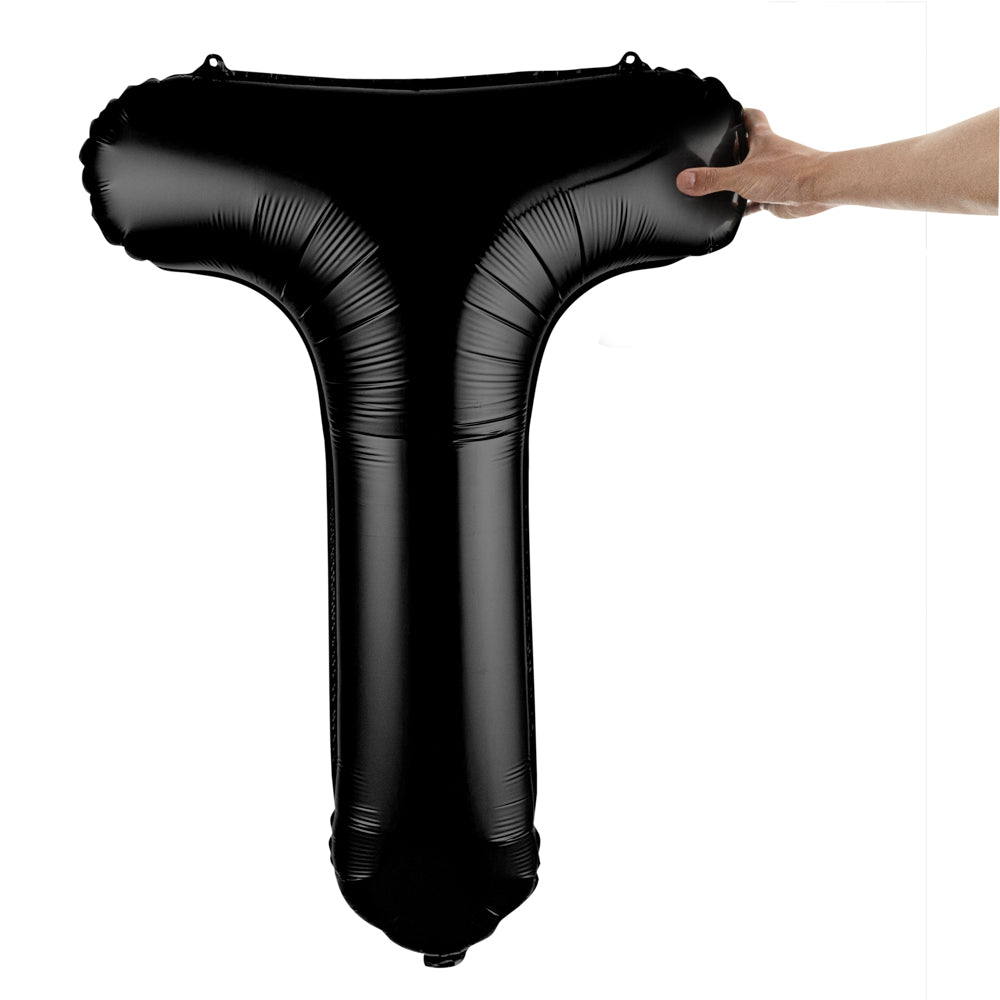 Black Mylar Letter T Balloon - 40