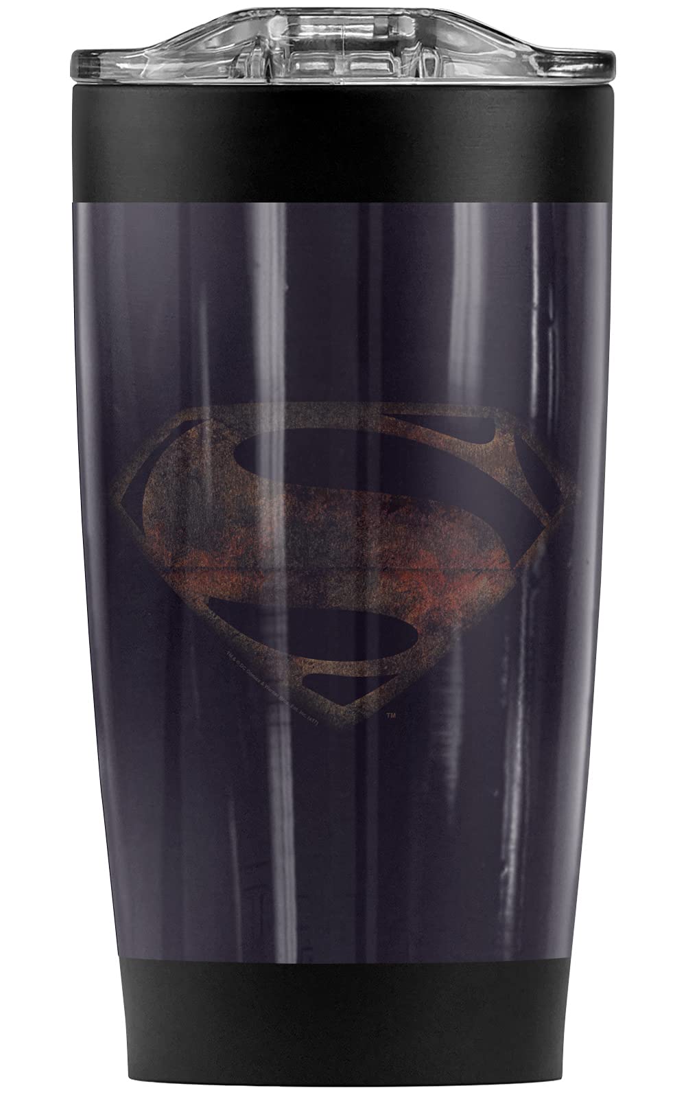 Superman Man of Steel 20 oz Stainless Steel Tumbler - Vacuum Insulated Double Wall Coffee Travel Mug with Leakproof Sliding Lid | Keeps Hot & Cold Beverages Perfect Temperature | Ideal for Office, Gym, Camping & Road Trips