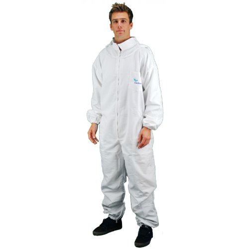 Professional Beekeeping Suit for Adults - Full Body Protection Beekeeper Suit with Veil & Gloves - Medium Size for Safe Honey Harvesting & Hive Maintenance
