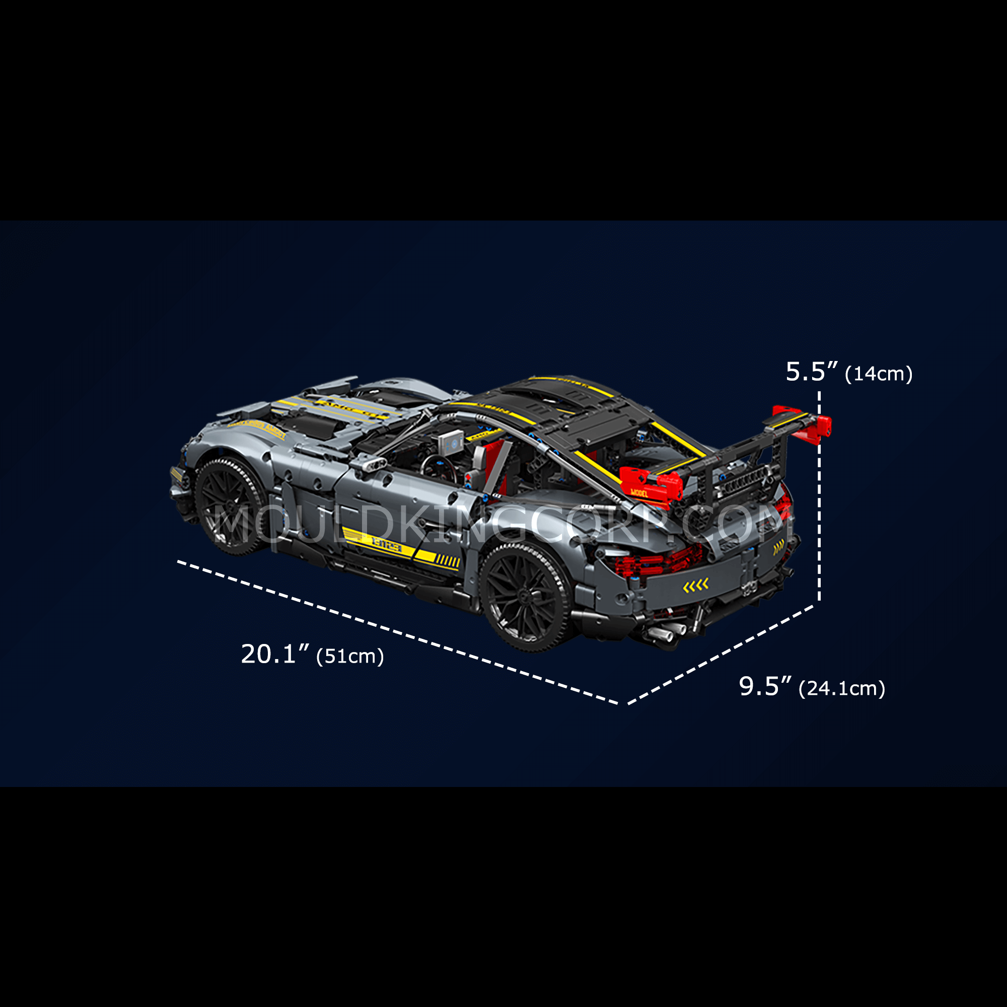 Mould King 13123 AMG GT Shadow Sports Car Remote Control Building Blocks Set | 2,872 PCS | STEM Toy for Kids & Adults | DIY Model Car for Home Display & Racing Play