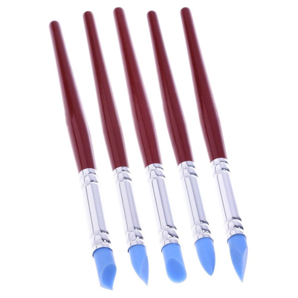 Meta-U 5 Pcs Clay Sculpting Tools Set - Flexible Rubber Tip Shaping Pens for Polymer Clay, Ceramic & Oil Painting - Carving, Detailing & Blending Art Tools (Great for DIY Crafts & Miniature Sculpting)