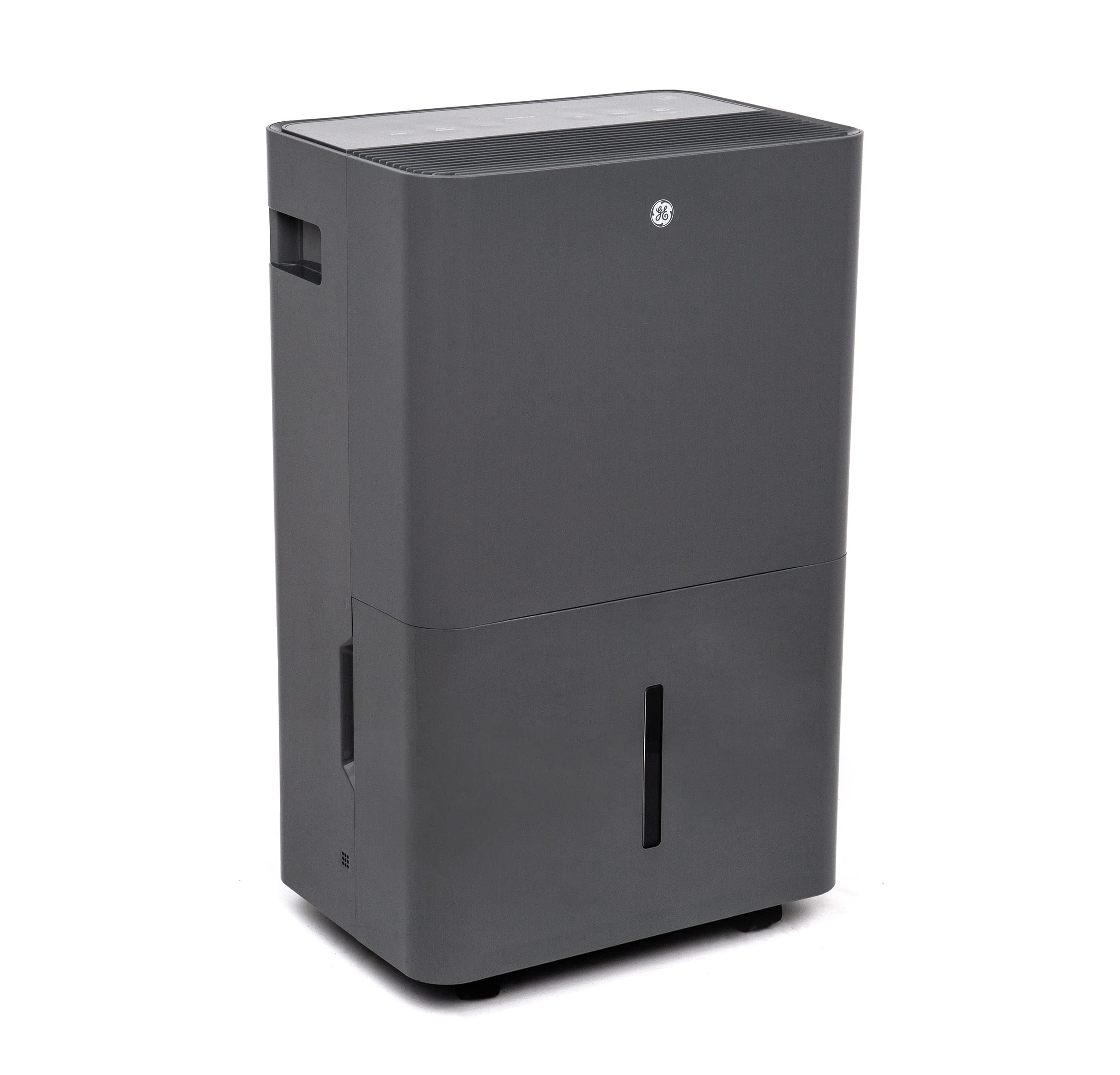 GE Energy Star Certified 50 Pint Portable Dehumidifier with Built-in Pump & Drain Hose - Ultra Quiet Operation for Basement, Bedroom, Bathroom - Auto/Manual Drainage - Ideal for Mold Prevention & Humidity Control in Homes (Gray)