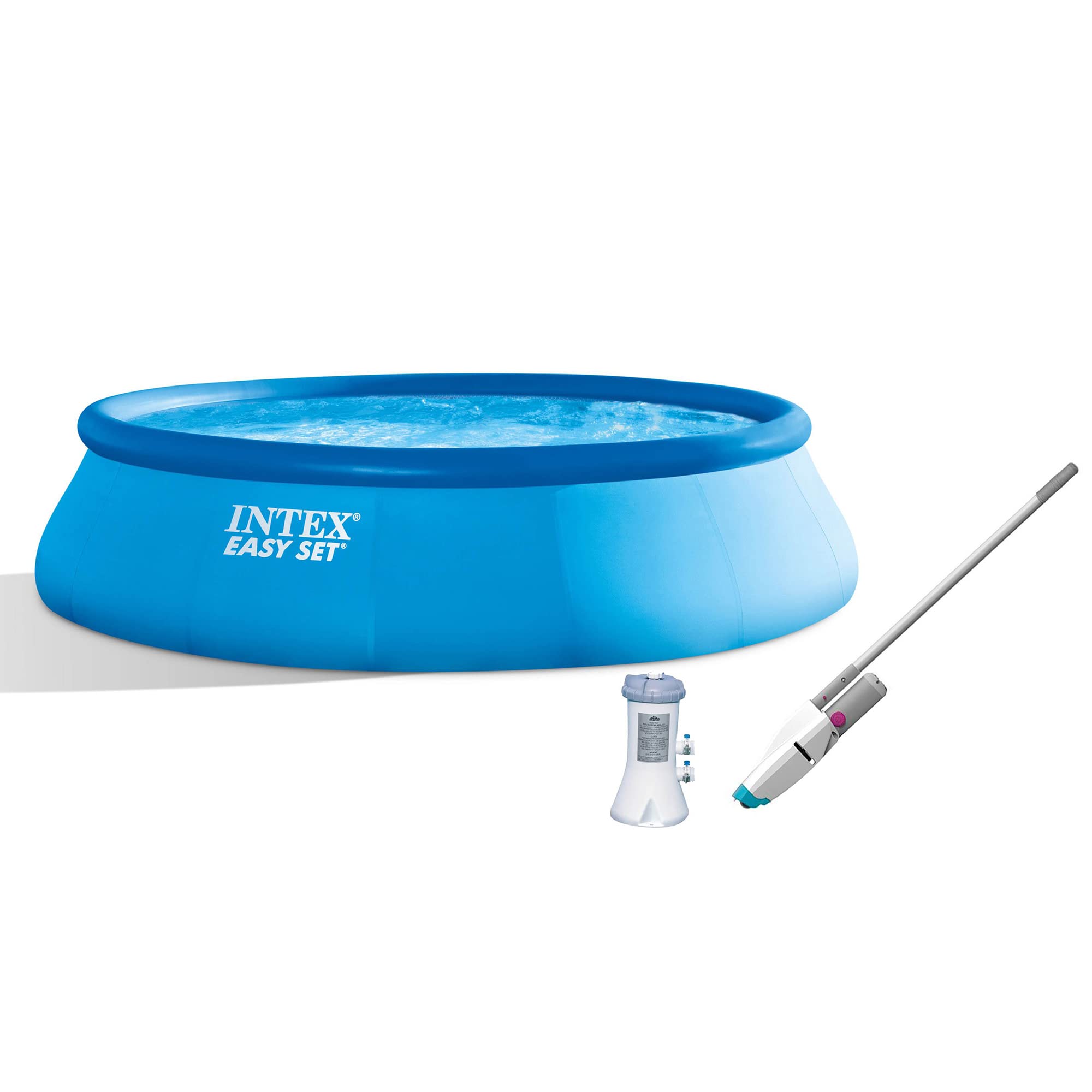 Intex 15ft x 42in Easy Set Above Ground Swimming Pool with 1000 GPH Filter Pump | Kokido Telsa 10 Automatic Pool Cleaner | Perfect for Backyard, Family Gatherings & Summer Fun