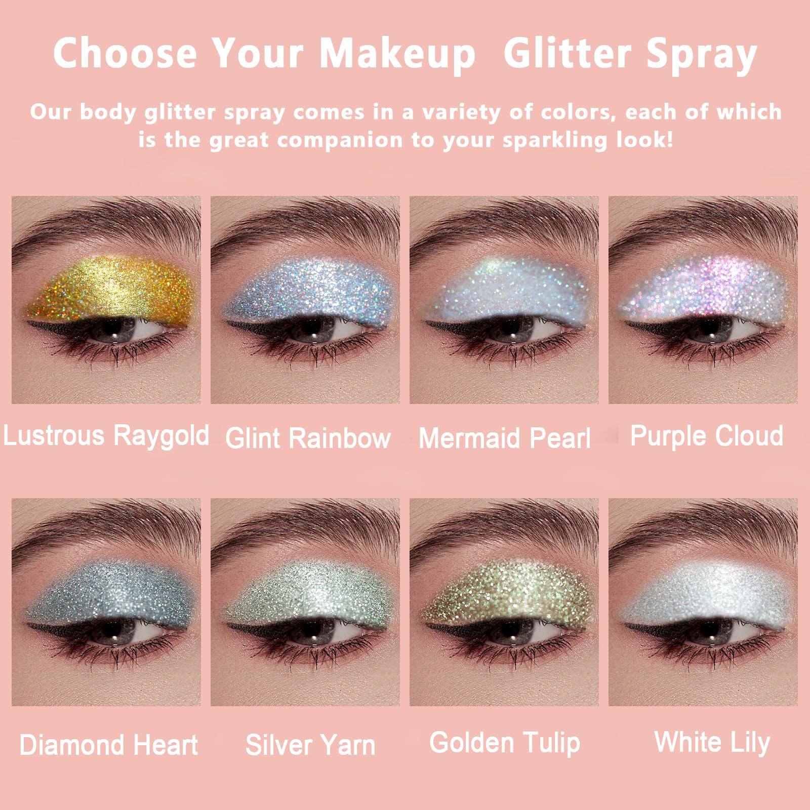 Holographic Gold Glitter Spray for Body, Face, Hair & Nails - Shimmer Makeup for Mardi Gras, Concerts & Parties | Boko Body Glitter Spray for Clothes & Highlighter | Perfect for Rave Accessories & Festival Looks