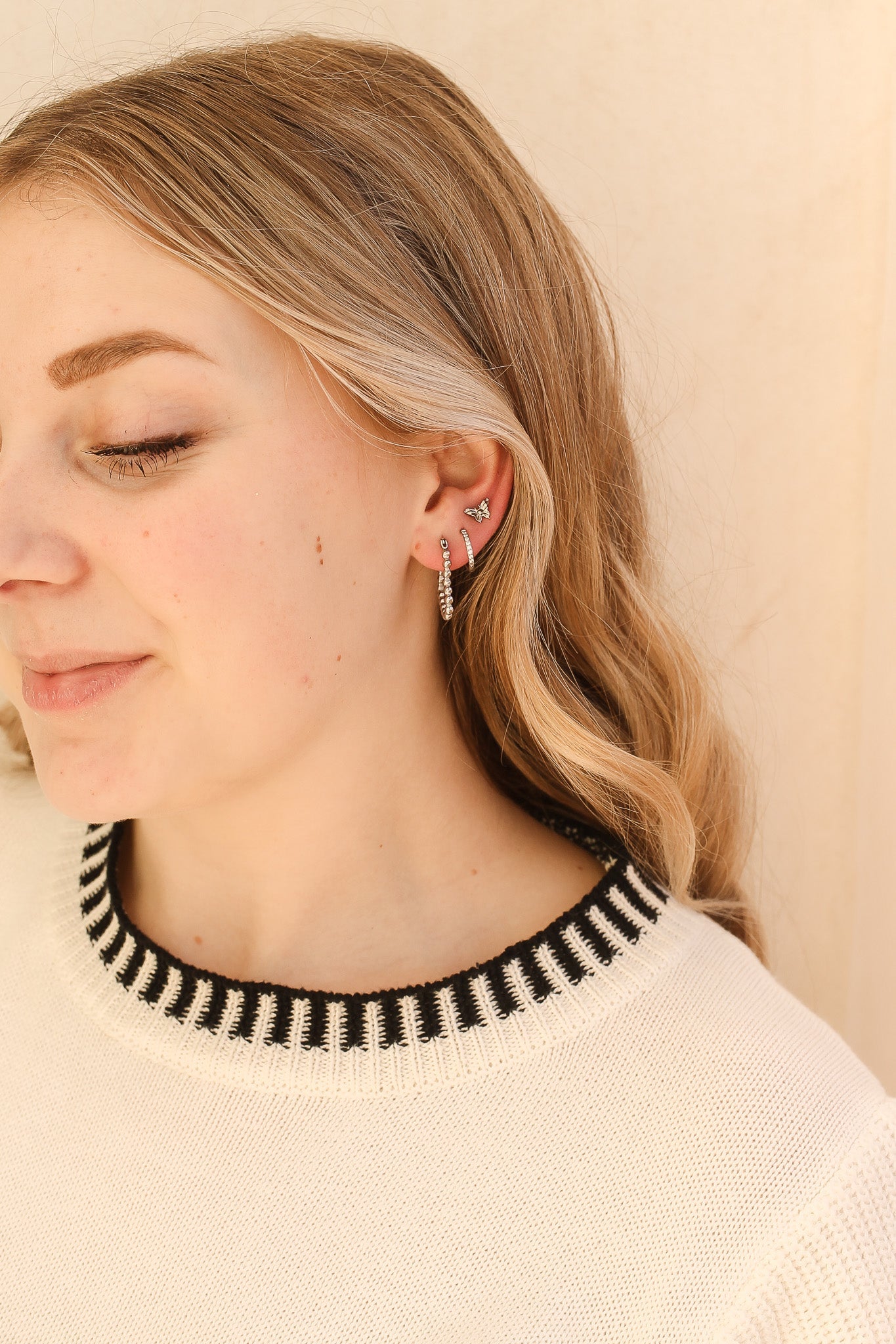 Monarch Flat Back Stud Earrings for Women - Hypoallergenic Stainless Steel CZ Studs - Perfect for Daily Wear, Parties & Gifting