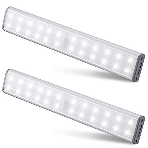 Under Cabinet Lighting (2 Pack) - 24 Super Bright LED Lights, 3 Color Temperature Switchable (Warm White/Natural White) - Perfect for Closet, Kitchen, Wardrobe, Bookshelf & Dark Spaces