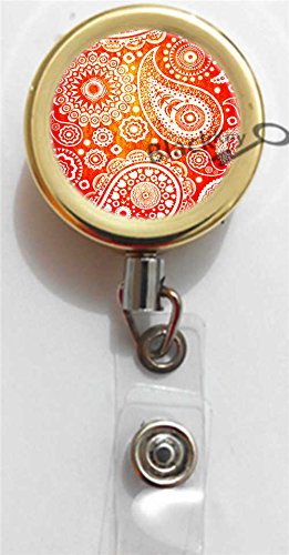 BlackKey Retractable ID Badge Holder with Peacock Feather & Lanyard for Office Security